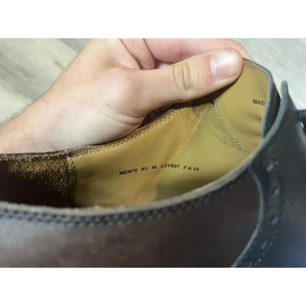Cole Haan Leather Dress‎ Shoes Two Tone Brown Black C21807 Mens 9.5 Lace Up